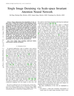 Single Image Deraining via Scale-space Invariant Attention Neural
  Network