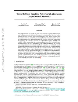 Towards More Practical Adversarial Attacks on Graph Neural Networks
