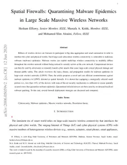 Spatial Firewalls: Quarantining Malware Epidemics in Large Scale Massive
  Wireless Networks