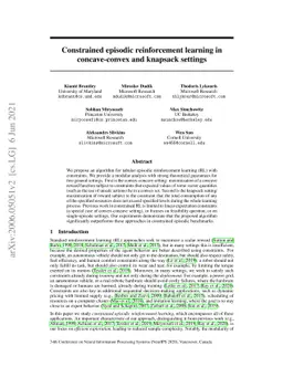 Constrained episodic reinforcement learning in concave-convex and
  knapsack settings