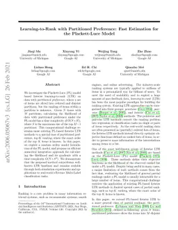 Learning-to-Rank with Partitioned Preference: Fast Estimation for the
  Plackett-Luce Model