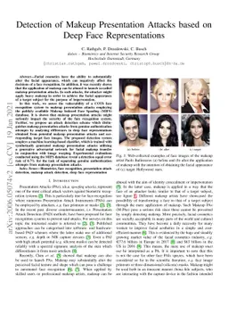 Detection of Makeup Presentation Attacks based on Deep Face
  Representations