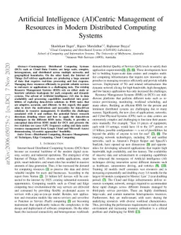Artificial Intelligence (AI)-Centric Management of Resources in Modern
  Distributed Computing Systems