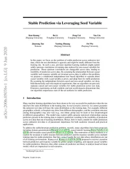 Stable Prediction via Leveraging Seed Variable