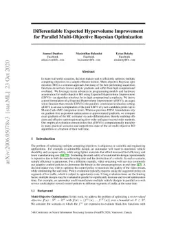 Differentiable Expected Hypervolume Improvement for Parallel
  Multi-Objective Bayesian Optimization