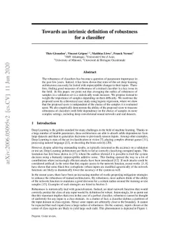Towards an Intrinsic Definition of Robustness for a Classifier