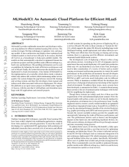 MLModelCI: An Automatic Cloud Platform for Efficient MLaaS