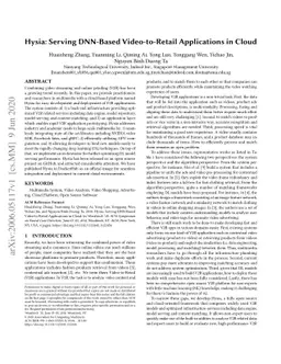 Hysia: Serving DNN-Based Video-to-Retail Applications in Cloud