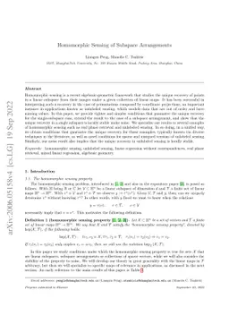 Homomorphic Sensing of Subspace Arrangements