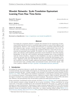 Wavelet Networks: Scale-Translation Equivariant Learning From Raw
  Time-Series
