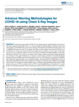 Advance Warning Methodologies for COVID-19 using Chest X-Ray Images