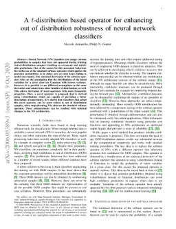 A t-distribution based operator for enhancing out of distribution
  robustness of neural network classifiers