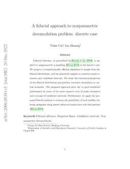 A fiducial approach to nonparametric deconvolution problem: discrete
  case