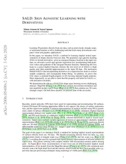 SALD: Sign Agnostic Learning with Derivatives