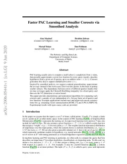 Faster PAC Learning and Smaller Coresets via Smoothed Analysis