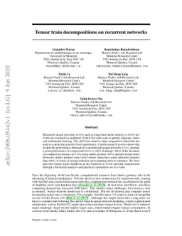 Tensor train decompositions on recurrent networks