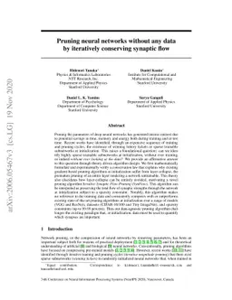 Pruning neural networks without any data by iteratively conserving
  synaptic flow