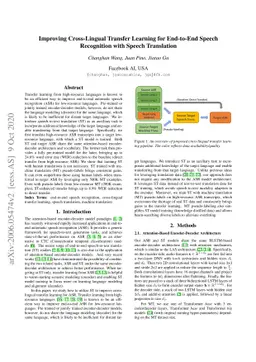 Improving Cross-Lingual Transfer Learning for End-to-End Speech
  Recognition with Speech Translation