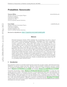 Probabilistic Autoencoder