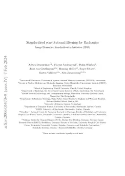 Standardised convolutional filtering for radiomics