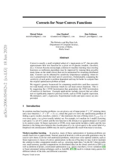 Coresets for Near-Convex Functions