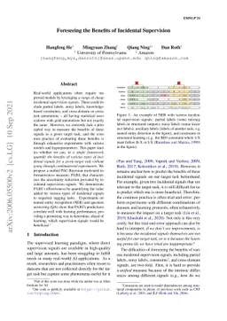 Foreseeing the Benefits of Incidental Supervision