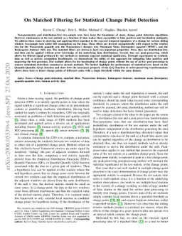 On Matched Filtering for Statistical Change Point Detection