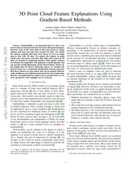 3D Point Cloud Feature Explanations Using Gradient-Based Methods