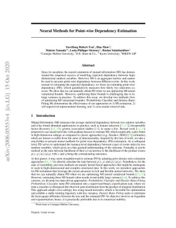 Neural Methods for Point-wise Dependency Estimation