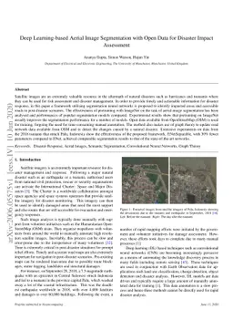 Deep Learning-based Aerial Image Segmentation with Open Data for
  Disaster Impact Assessment