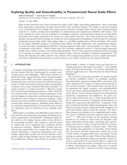 Exploring Quality and Generalizability in Parameterized Neural Audio
  Effects