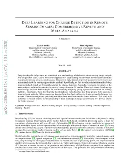 Deep Learning for Change Detection in Remote Sensing Images:
  Comprehensive Review and Meta-Analysis