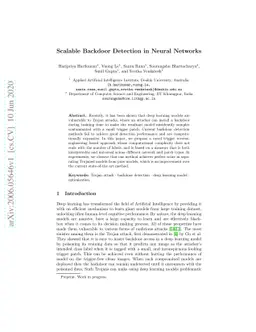 Scalable Backdoor Detection in Neural Networks