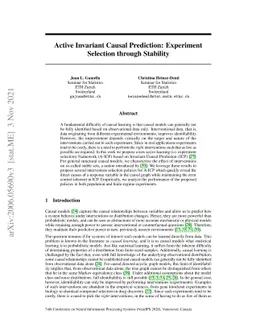Active Invariant Causal Prediction: Experiment Selection through
  Stability