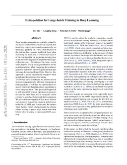 Extrapolation for Large-batch Training in Deep Learning