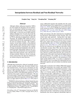 Interpolation between Residual and Non-Residual Networks