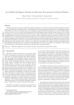 An Artificial Intelligence Solution for Electricity Procurement in
  Forward Markets