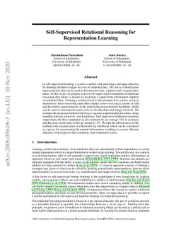 Self-Supervised Relational Reasoning for Representation Learning