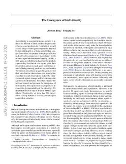 The Emergence of Individuality