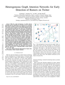 Heterogeneous Graph Attention Networks for Early Detection of Rumors on
  Twitter