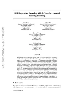 Self-Supervised Learning Aided Class-Incremental Lifelong Learning