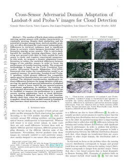 Cross-Sensor Adversarial Domain Adaptation of Landsat-8 and Proba-V
  images for Cloud Detection