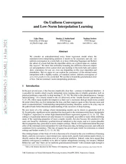 On Uniform Convergence and Low-Norm Interpolation Learning