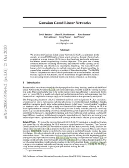 Gaussian Gated Linear Networks