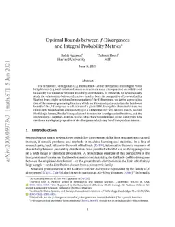 Optimal Bounds between $f$-Divergences and Integral Probability Metrics