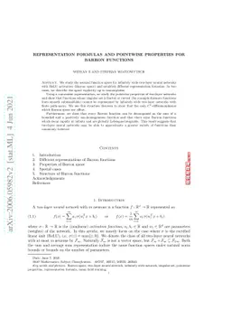 Representation formulas and pointwise properties for Barron functions