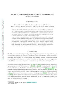 Binary Classification with Classical Instances and Quantum Labels