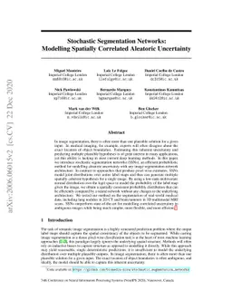 Stochastic Segmentation Networks: Modelling Spatially Correlated
  Aleatoric Uncertainty