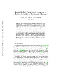 Towards Robust Fine-grained Recognition by Maximal Separation of
  Discriminative Features