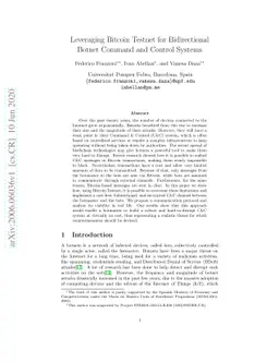 Leveraging Bitcoin Testnet for Bidirectional Botnet Command and Control
  Systems